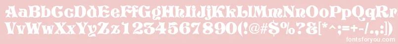 GeTreeTrunk-Schriftart – Weiße Schriften auf rosa Hintergrund