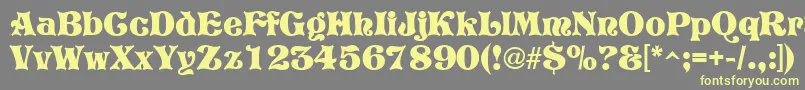 フォントGeTreeTrunk – 黄色のフォント、灰色の背景