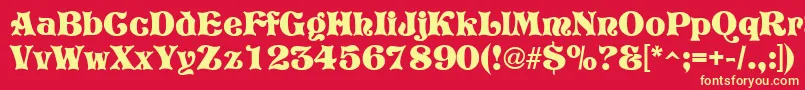 GeTreeTrunk Font – Yellow Fonts on Red Background