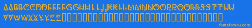 KrAlongCameASpider Font – Orange Fonts on Blue Background