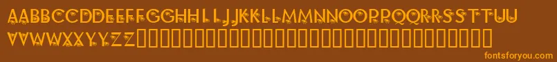 KrAlongCameASpider Font – Orange Fonts on Brown Background