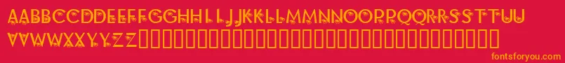 KrAlongCameASpider Font – Orange Fonts on Red Background