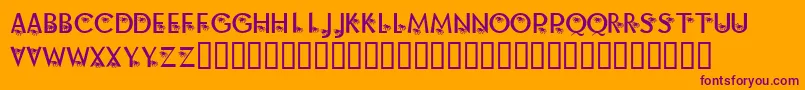KrAlongCameASpider Font – Purple Fonts on Orange Background