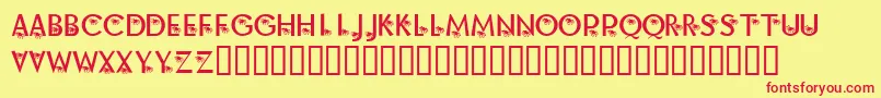 KrAlongCameASpider Font – Red Fonts on Yellow Background