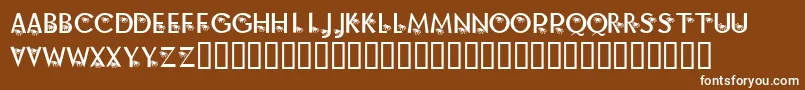 More about KrAlongCameASpider Font KrAlongCameASpider Font – White Fonts on Brown Background