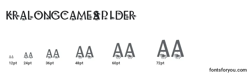 KrAlongCameASpider Font Sizes