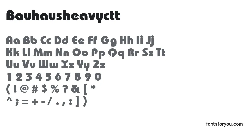 A fonte Bauhausheavyctt – alfabeto, números, caracteres especiais