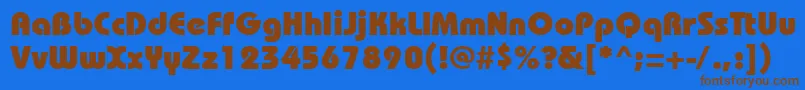 フォントBauhausheavyctt – 茶色の文字が青い背景にあります。