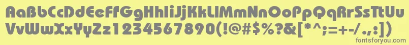 フォントBauhausheavyctt – 黄色の背景に灰色の文字