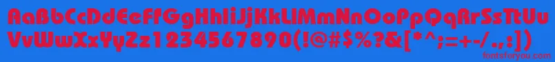 Bauhausheavyctt Font – Red Fonts on Blue Background