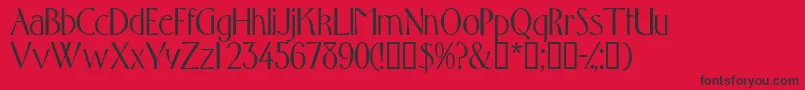 Toquedisplayssk-Schriftart – Schwarze Schriften auf rotem Hintergrund
