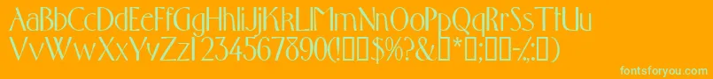 Fonte Toquedisplayssk – fontes verdes em um fundo laranja