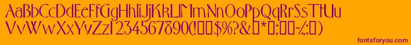Toquedisplayssk Font – Purple Fonts on Orange Background