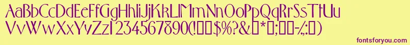 Toquedisplayssk Font – Purple Fonts on Yellow Background