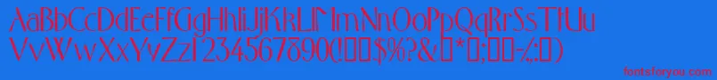 フォントToquedisplayssk – 赤い文字の青い背景