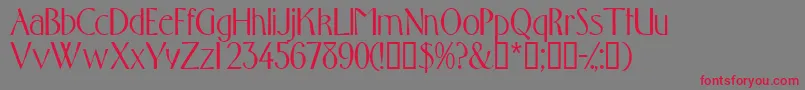 Toquedisplayssk Font – Red Fonts on Gray Background