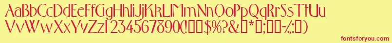 Toquedisplayssk Font – Red Fonts on Yellow Background