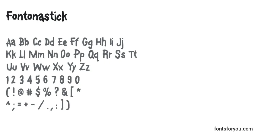Fontonastick Font – alphabet, numbers, special characters