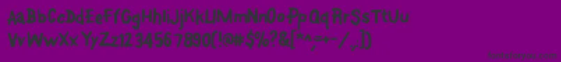 Fontonastick-Schriftart – Schwarze Schriften auf violettem Hintergrund