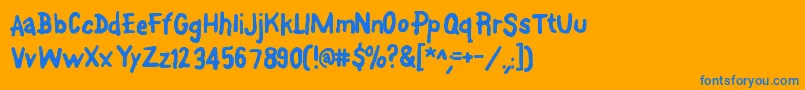 フォントFontonastick – オレンジの背景に青い文字