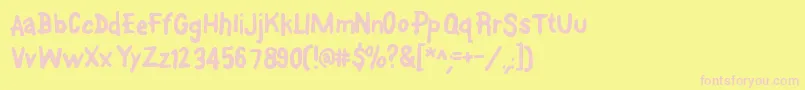 Fontonastick-Schriftart – Rosa Schriften auf gelbem Hintergrund