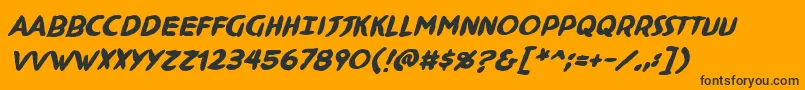 NinjutsuBbBold-Schriftart – Schwarze Schriften auf orangefarbenem Hintergrund