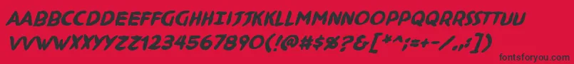 NinjutsuBbBold Font – Black Fonts on Red Background