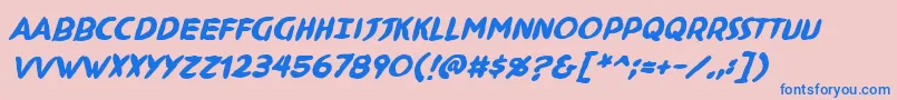 NinjutsuBbBold Font – Blue Fonts on Pink Background