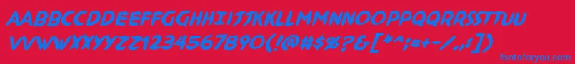 NinjutsuBbBold Font – Blue Fonts on Red Background