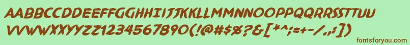 NinjutsuBbBold Font – Brown Fonts on Green Background