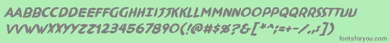 フォントNinjutsuBbBold – 緑の背景に灰色の文字