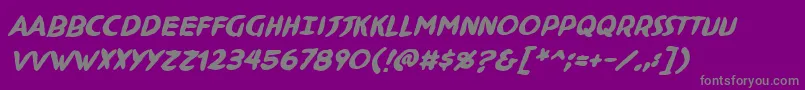 NinjutsuBbBold-Schriftart – Graue Schriften auf violettem Hintergrund