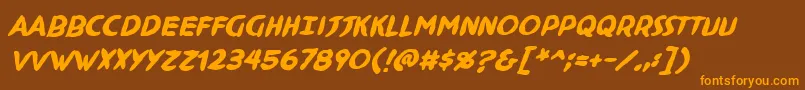 NinjutsuBbBold Font – Orange Fonts on Brown Background