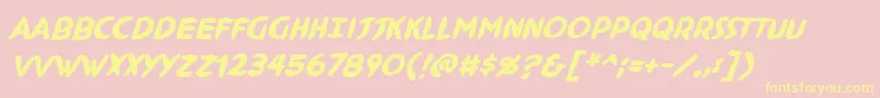 NinjutsuBbBold Font – Yellow Fonts on Pink Background