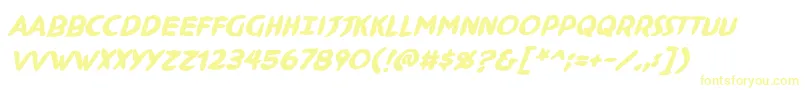 NinjutsuBbBold Font – Yellow Fonts on White Background