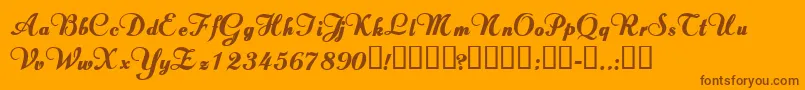 ValletortsskBold-Schriftart – Braune Schriften auf orangefarbenem Hintergrund