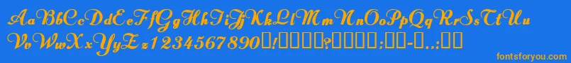 ValletortsskBold Font – Orange Fonts on Blue Background