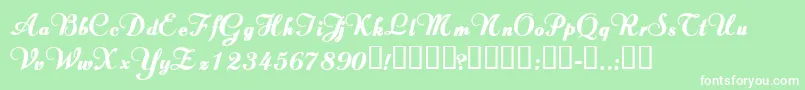 ValletortsskBold Font – White Fonts on Green Background