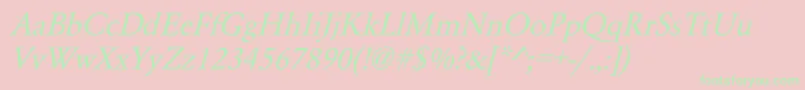 YearlindItalic Font – Green Fonts on Pink Background