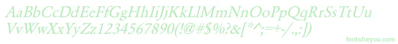 YearlindItalic Font – Green Fonts on White Background