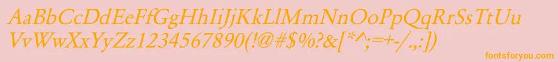 YearlindItalic Font – Orange Fonts on Pink Background