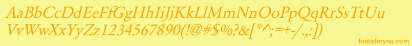 YearlindItalic Font – Orange Fonts on Yellow Background
