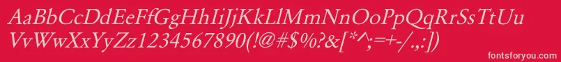 YearlindItalic Font – Pink Fonts on Red Background