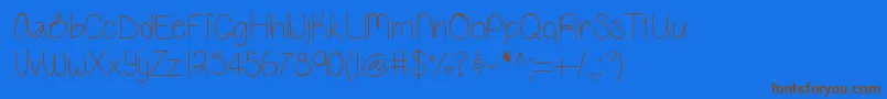 Vanessamarie Font – Brown Fonts on Blue Background
