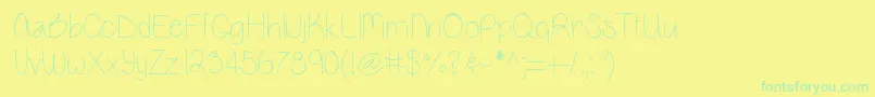 Vanessamarie Font – Green Fonts on Yellow Background