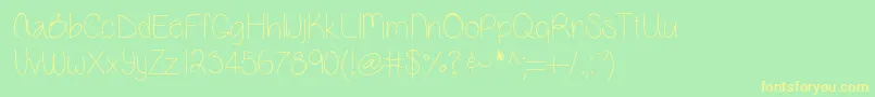 Vanessamarie Font – Yellow Fonts on Green Background