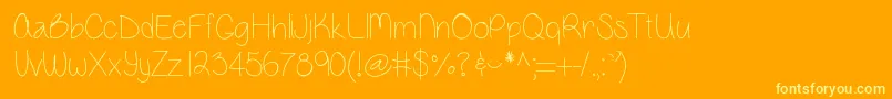 Vanessamarie Font – Yellow Fonts on Orange Background