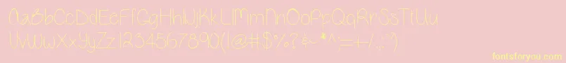 Vanessamarie Font – Yellow Fonts on Pink Background