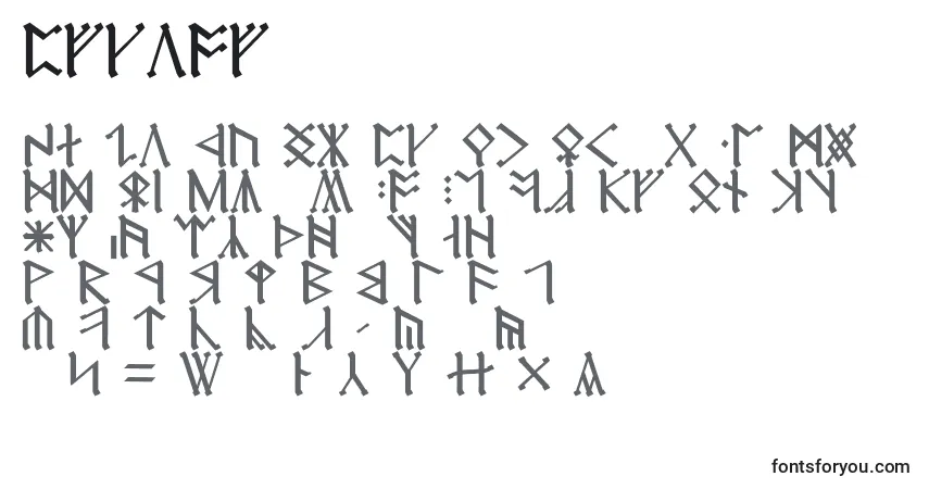 Schriftart Erebor – Alphabet, Zahlen, spezielle Symbole