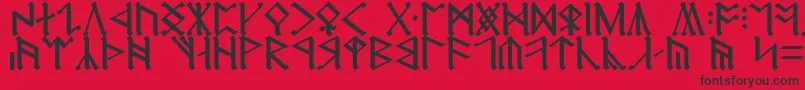 Erebor-Schriftart – Schwarze Schriften auf rotem Hintergrund